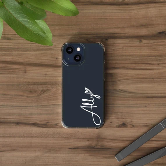 Custom Signature Name Phone Case — Navy Blue