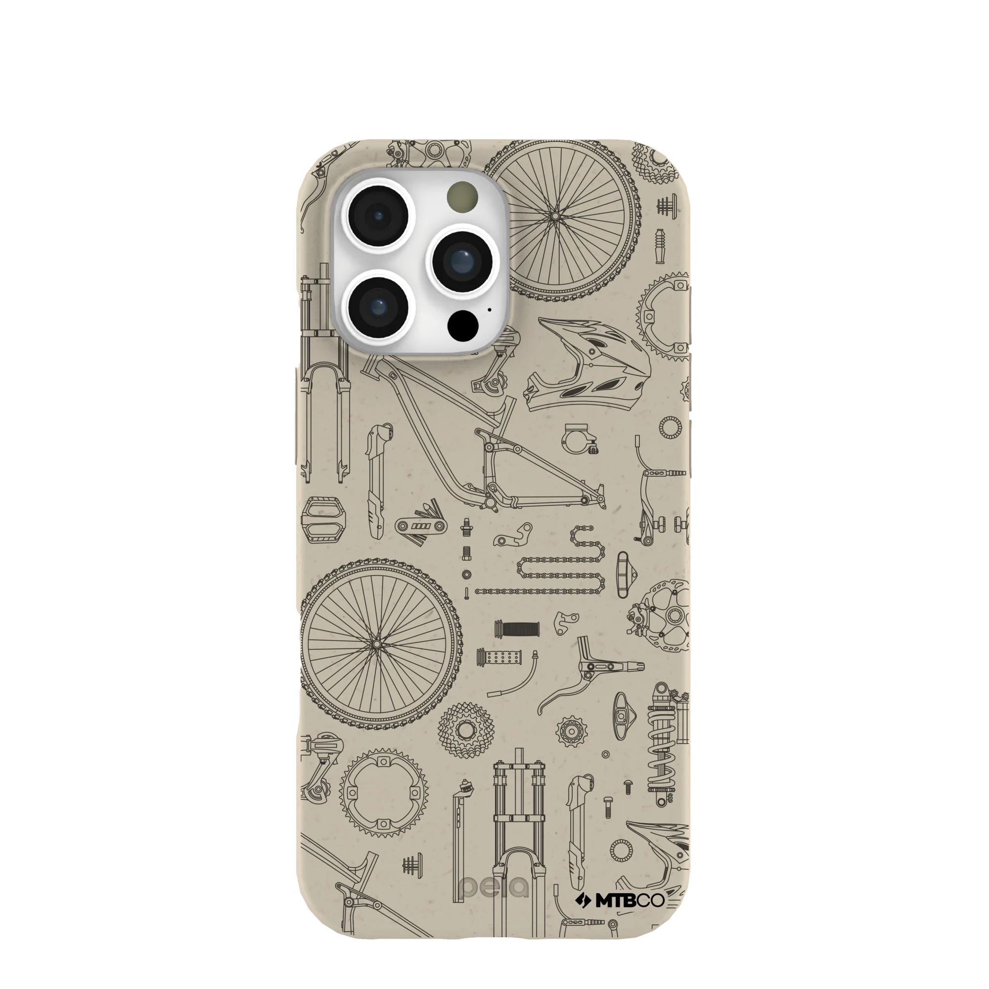 MTB Blueprint Eco Phone Case — Mountain Bike Parts Design